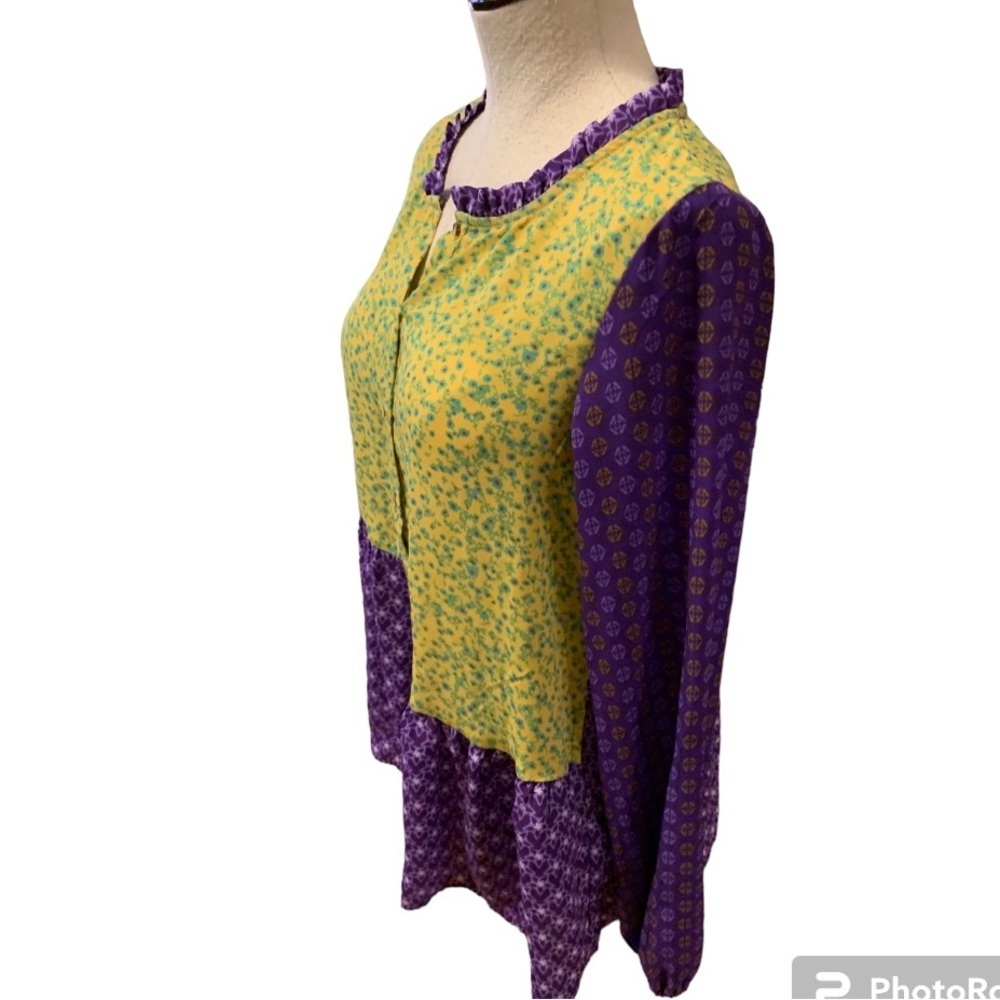 Logo Lori Goldstein Button Down Ruffled Blouse. C… - image 6